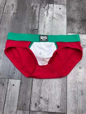 BSHETR BS Athletic Red & Green Men’s XL Front Briefs Underwear